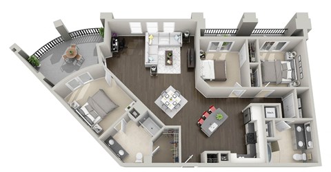 a floor plan of a room with a bedroom and a living room